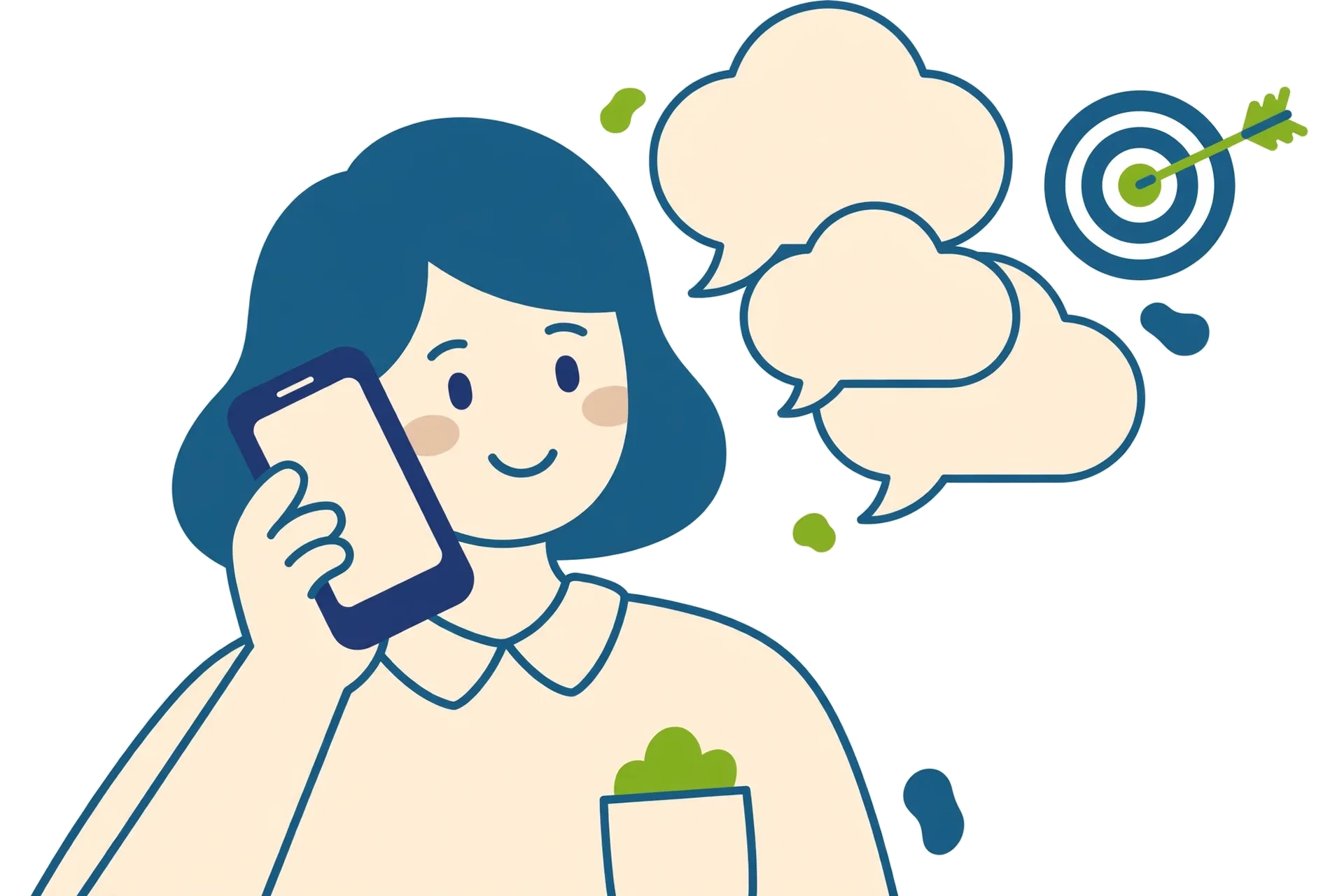 Illustration of a person on a call sharing a financial goal