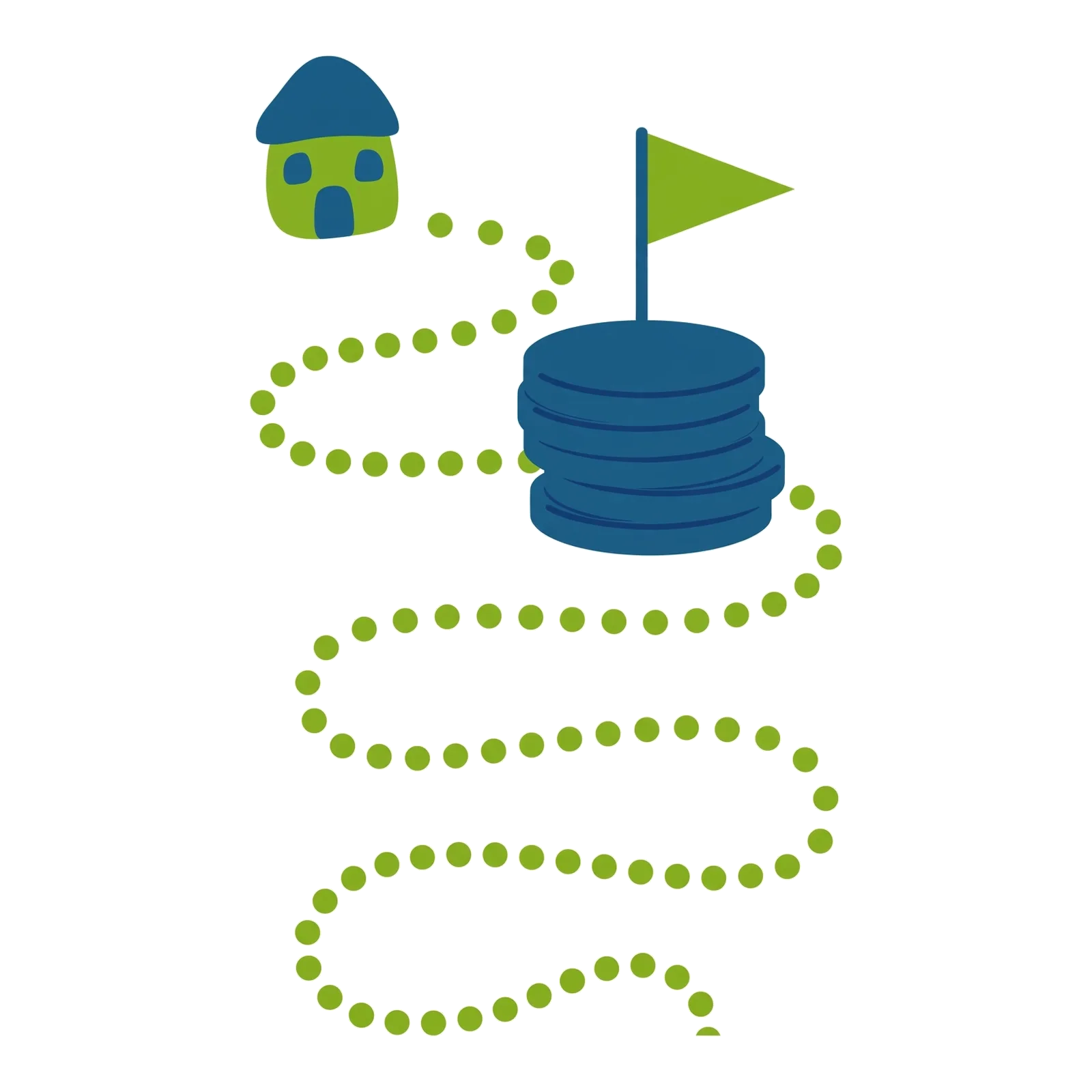 Illustration of a clear path leading to a funded goal